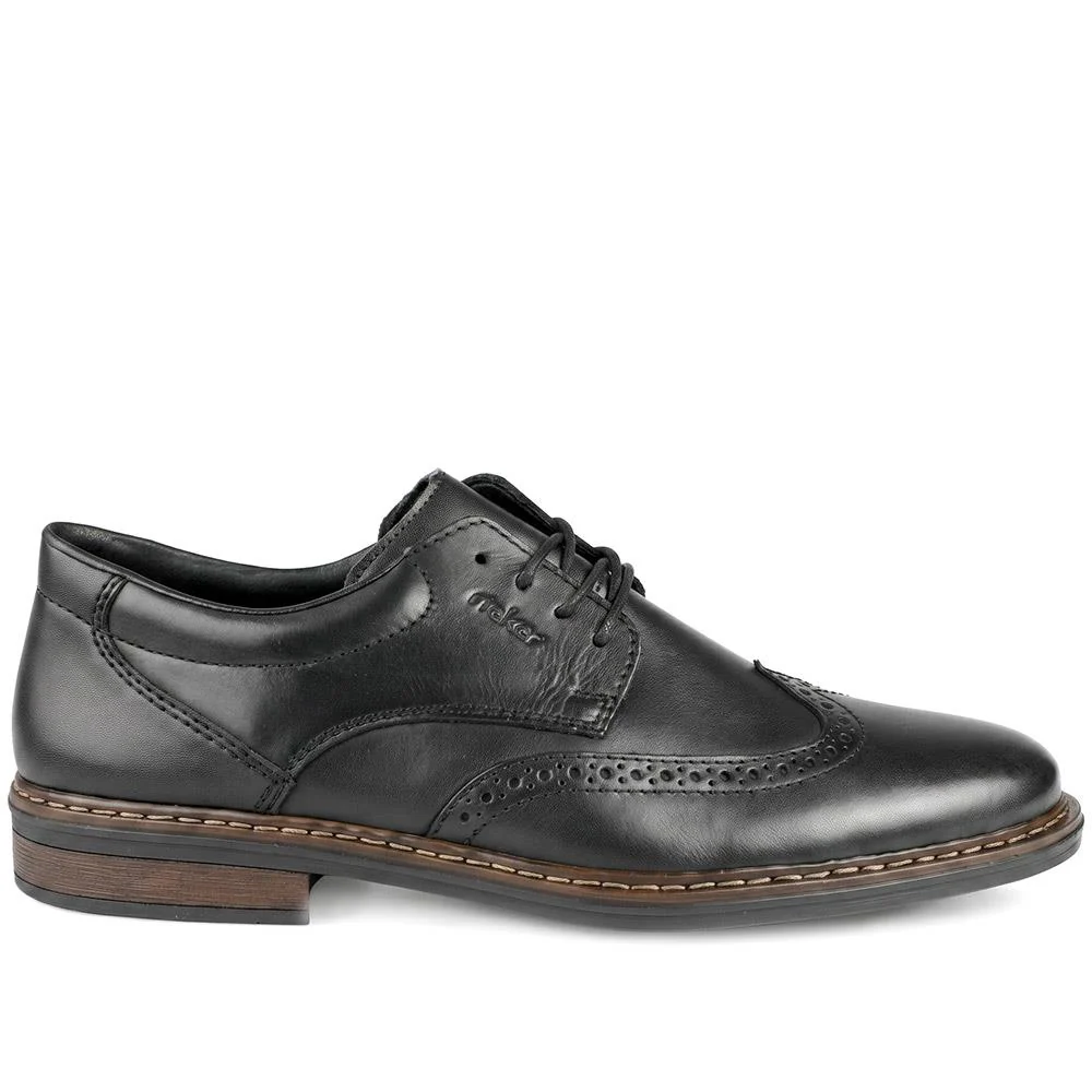 Rieker Wide Fit Smart Brogue Lace Up Shoes - RKR43037 / 330 222 - Brown - Image 2