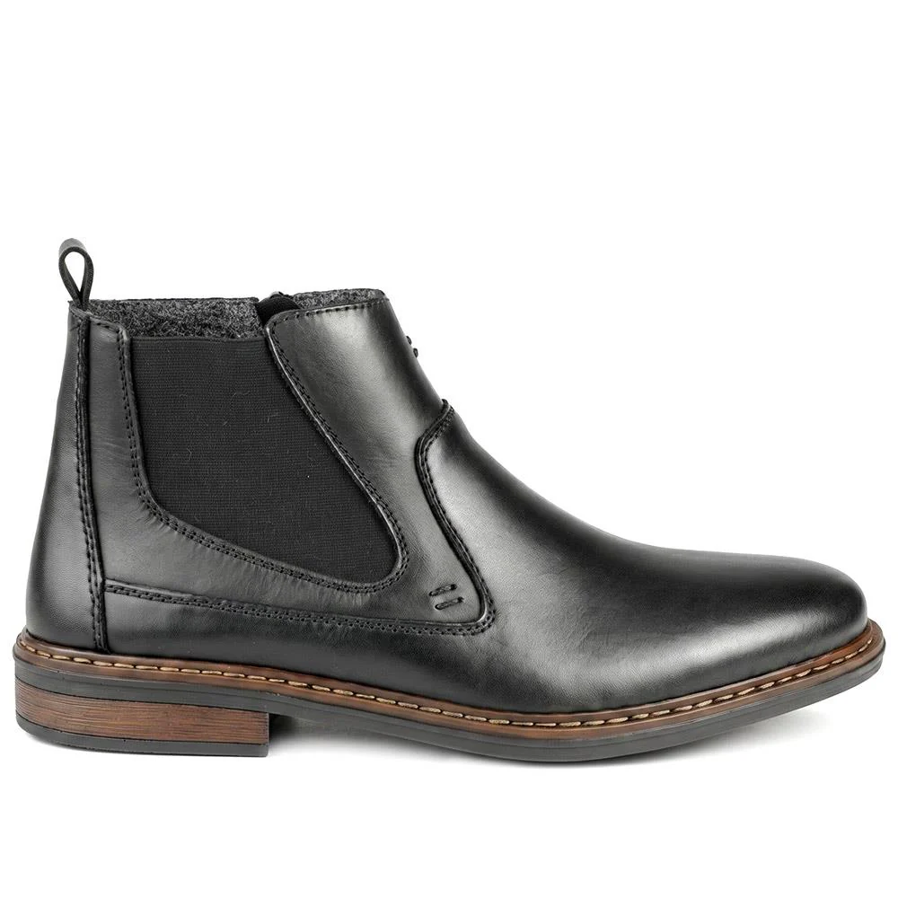 Rieker Wide Fit Smart Chelsea Boots - RKR43056 / 330 228 - Black - Image 2