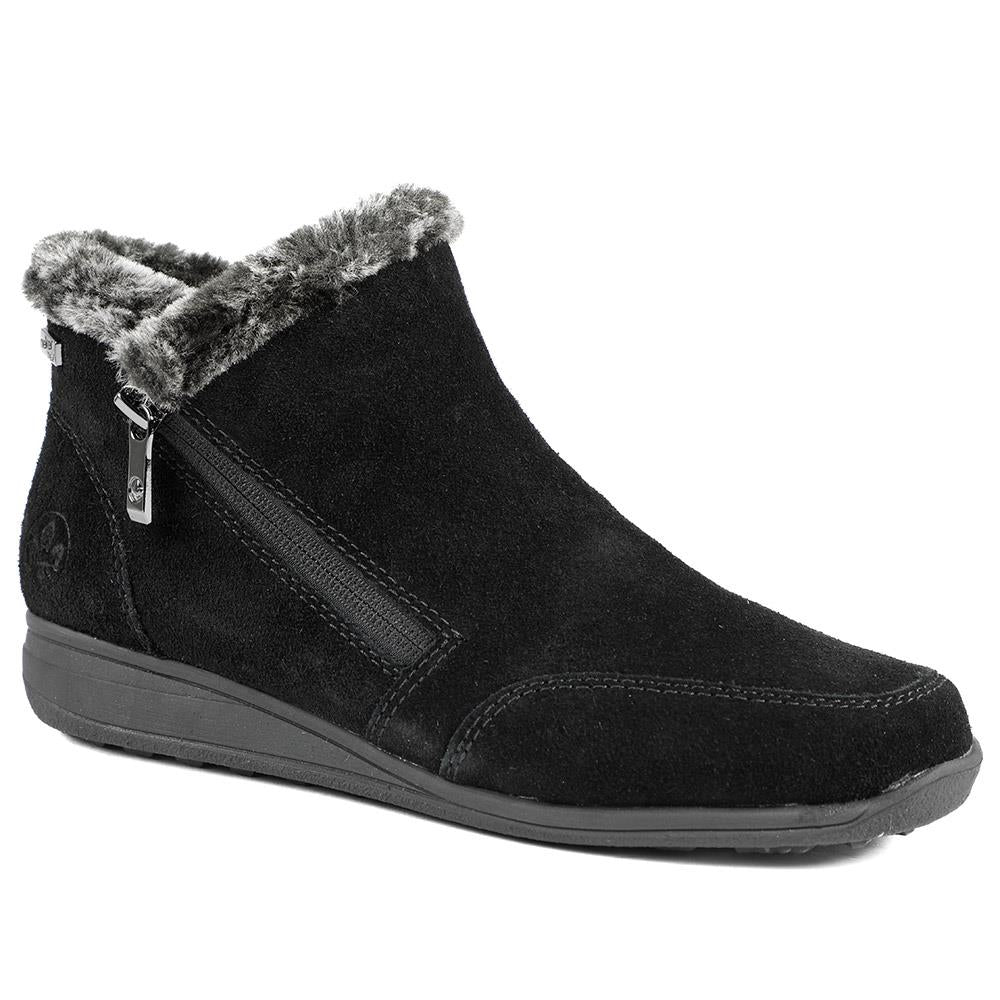Rieker Wide Fit Soft Lined Zipped Ankle Boots - RKR42019 / 329 475