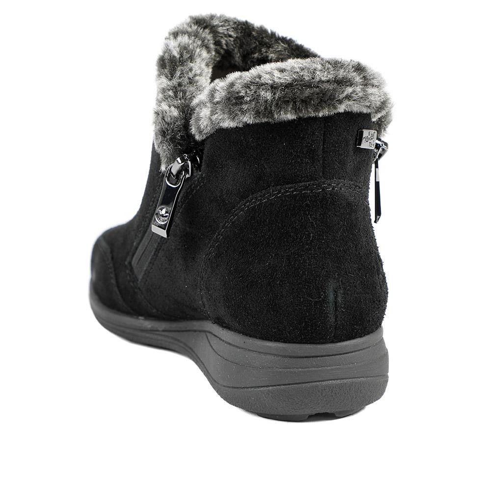 Rieker Soft Lined Zipped Ankle Boots - RKR42019 / 329 475 - Black - Image 4