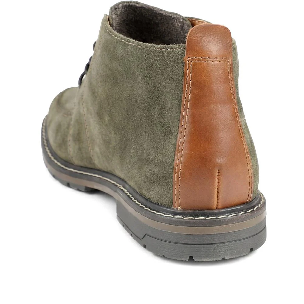 Rieker Wide Fit Suede Chukka Boots - RKR43052 / 330 225 - Khaki - Image 3