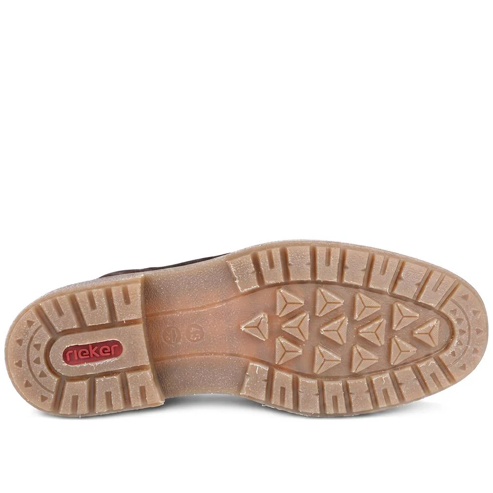 Rieker Wide Fit Suede Leather Boots - RKR43047 / 330 223 - Brown - Image 5