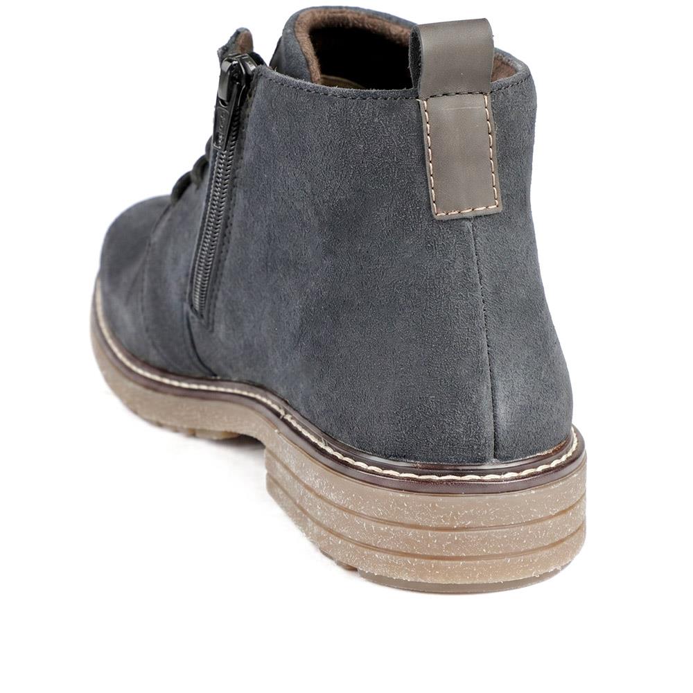 Rieker Wide Fit Suede Leather Boots - RKR43047 / 330 223 - Navy - Image 3