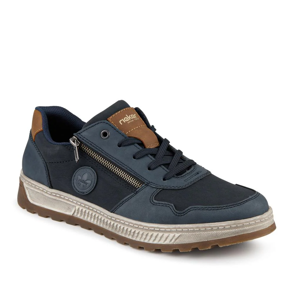 Rieker Wide Fit Zip & Lace Leather Trainers - RKR42505 / 327 700