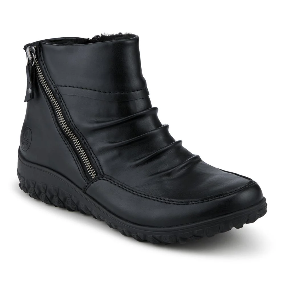 Rieker Wide Fit Zip Up Ankle Boots - RKR42552 / 328 205 - Image 2