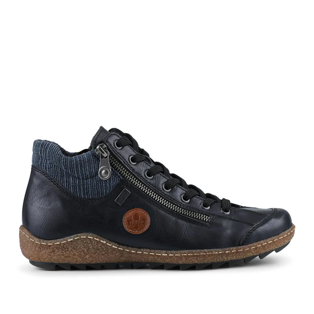 Rieker Zip & Lace High-Top Trainers - RKR42531 / 327 695 - Navy - Image 2