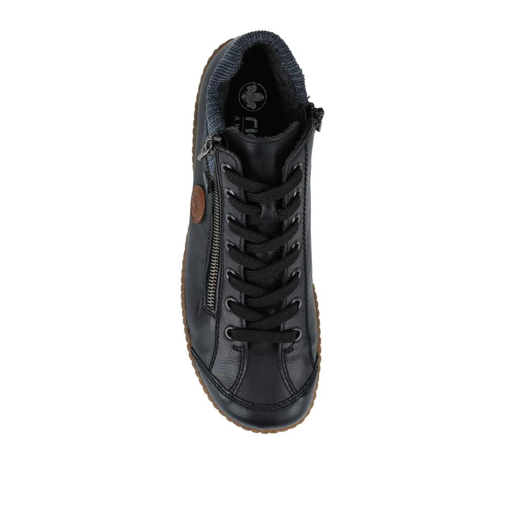 Rieker Zip & Lace High-Top Trainers - RKR42531 / 327 695 - Navy - Image 4