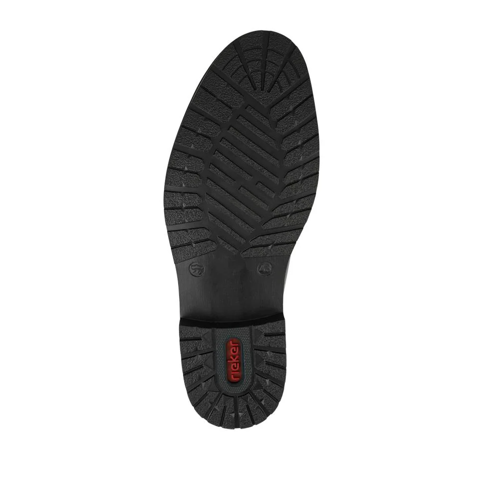 Rieker Zip & Lace Leather Shoes - RKR42502 / 327 703 - Black - Image 5