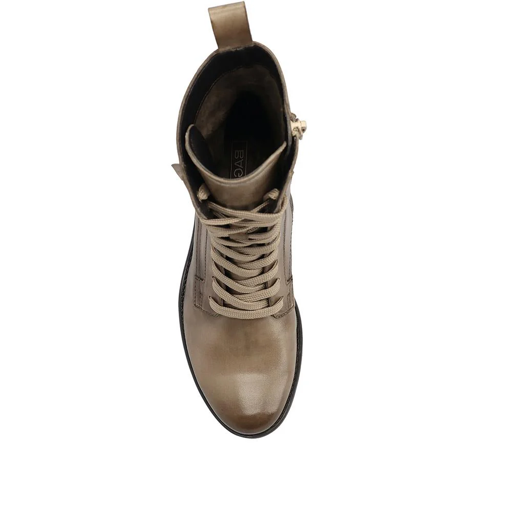 Ronja Leather Lace-Up Ankle Boots - BUG36516 / 322 873 - Beige - Image 4