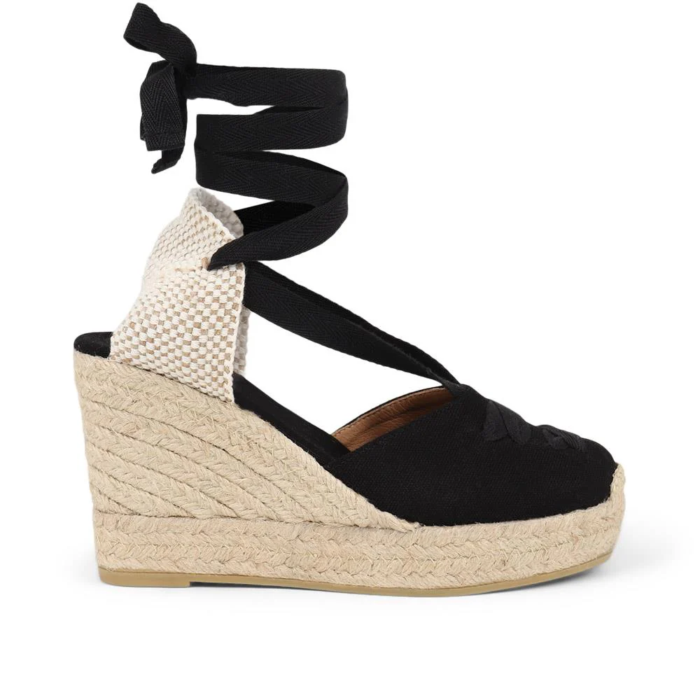 Rosabelle Lace Detail Espadrilles - ROSABELLE / 325 425 - Black - Image 2