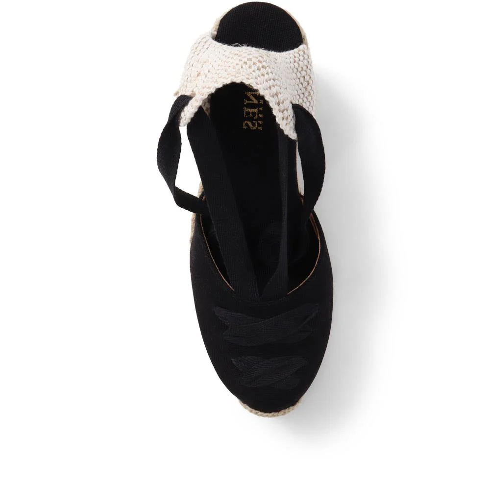 Rosabelle Lace Detail Espadrilles - ROSABELLE / 325 425 - Black - Image 5