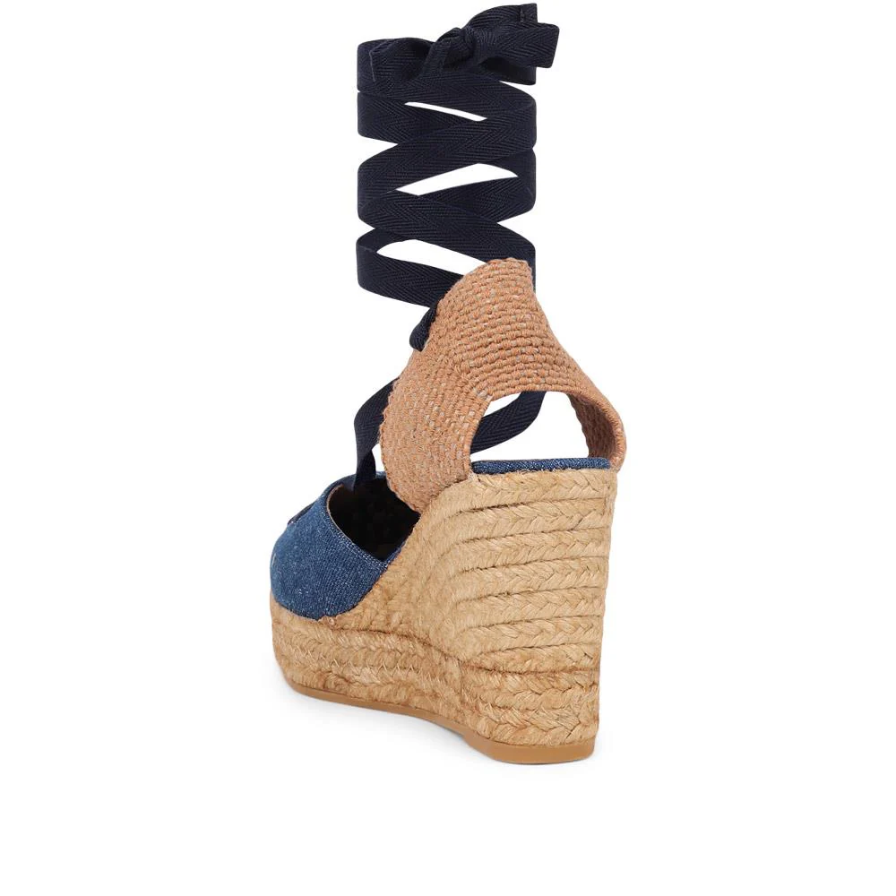 Rosabelle Lace Detail Espadrilles - ROSABELLE / 325 425 - Denim - Image 4