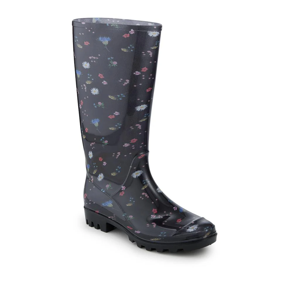 Rubber Waterproof Wellies - FEI42001 / 328 457 - Black Floral