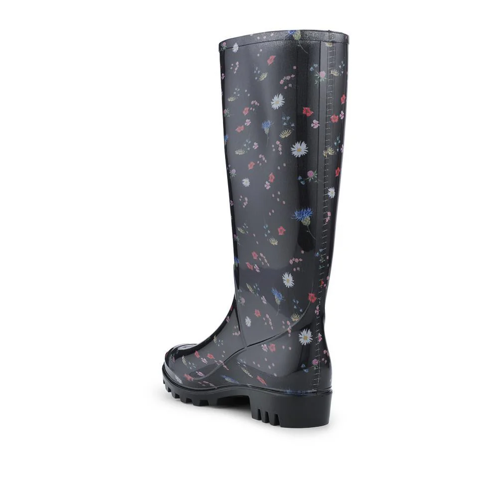 Rubber Waterproof Wellies - FEI42001 / 328 457 - Black Floral - Image 3