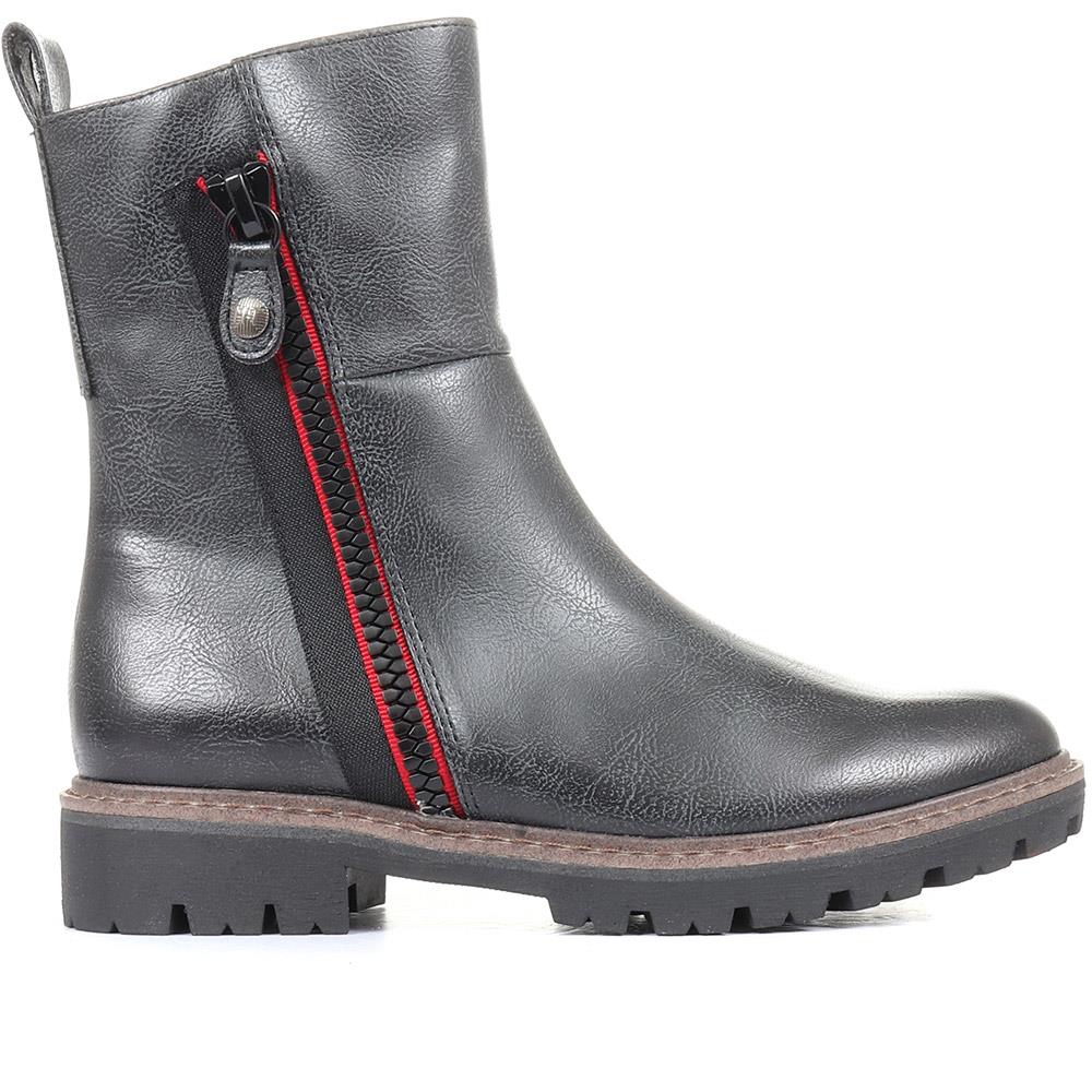 Rugged Biker Ankle Boots - WEN34506 / 320 721 - Dark Grey - Image 2