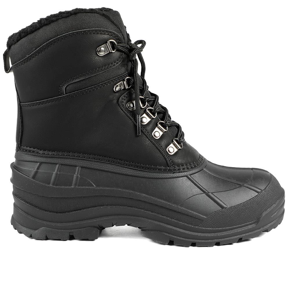 Rugged Warm Lined Lace Up Weather Boots - SHINN42006 / 328 540 - Black - Image 3