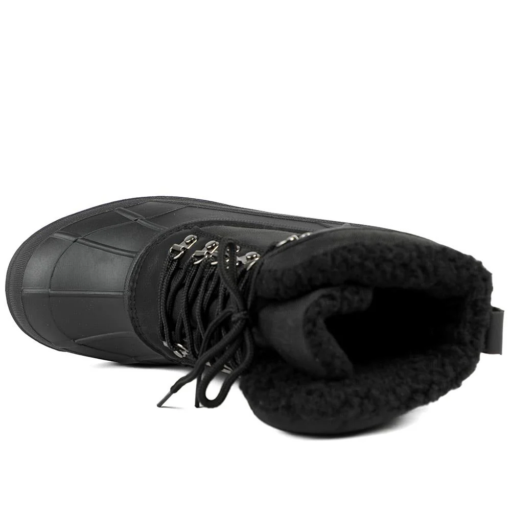 Rugged Warm Lined Lace Up Weather Boots - SHINN42006 / 328 540 - Black - Image 5