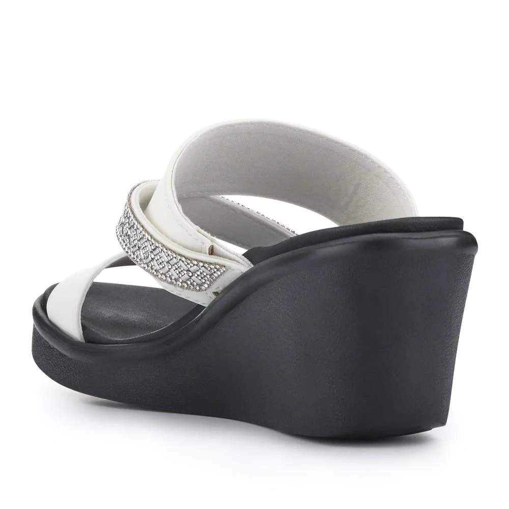 Rumble On Wedge-Heeled Mules - SKE41070 / 327 372 - White - Image 3