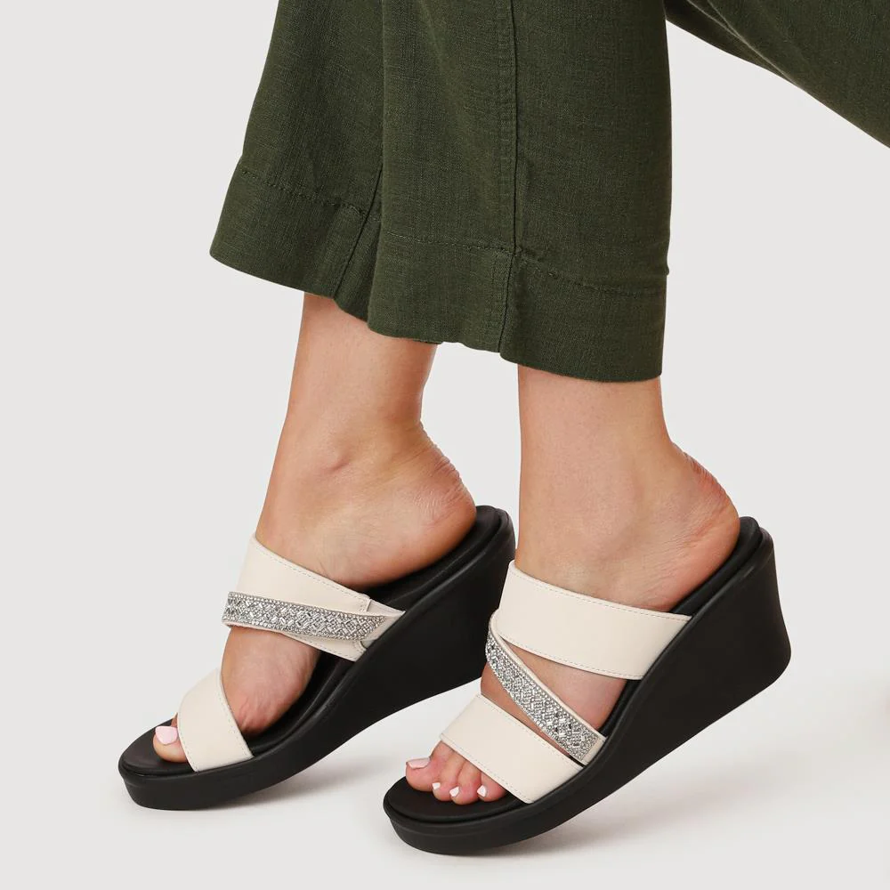 Rumble On Wedge-Heeled Mules - SKE41070 / 327 372 - White - Image 5