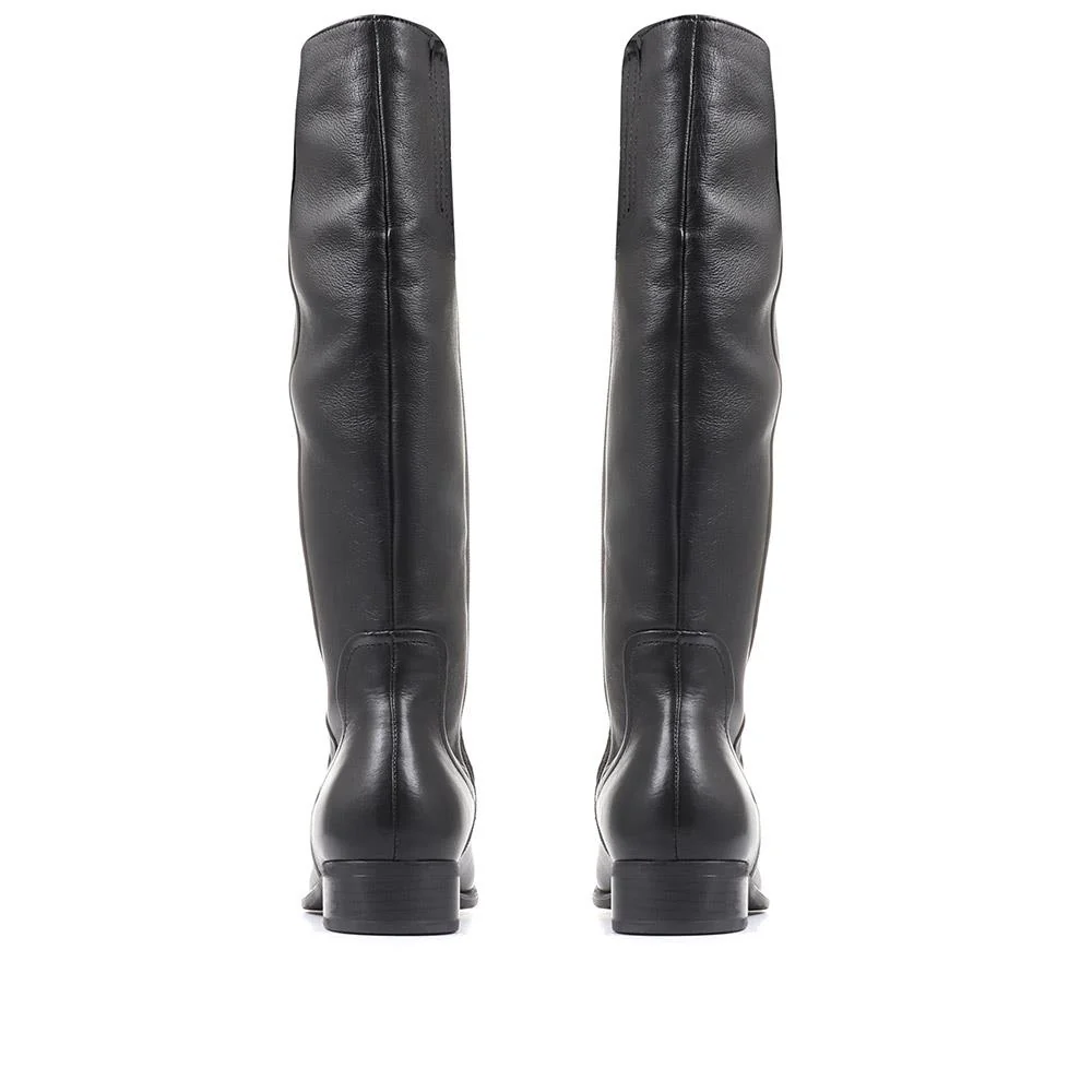 Sabina-01 Leather Knee High Boots - SINO36021 / 322 845 - Black - Image 3