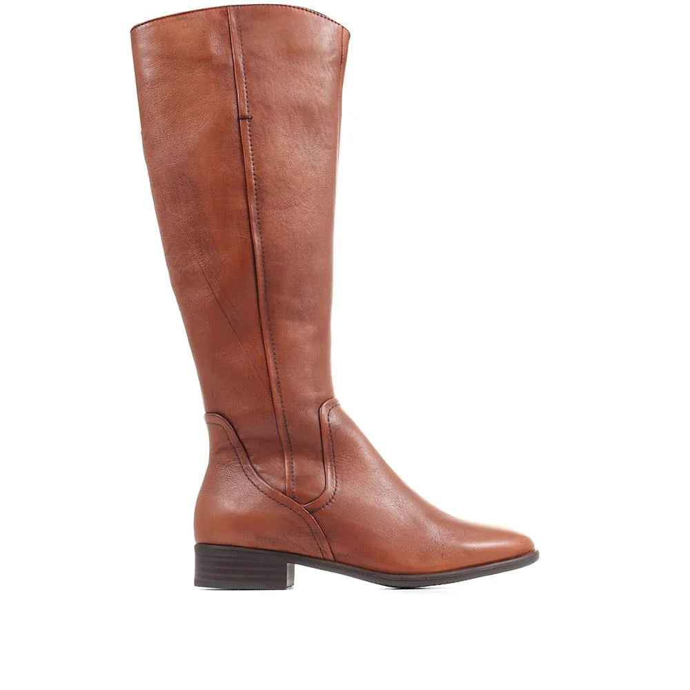 Sabina-01 Leather Knee High Boots - SINO36021 / 322 845 - Tan - Image 2