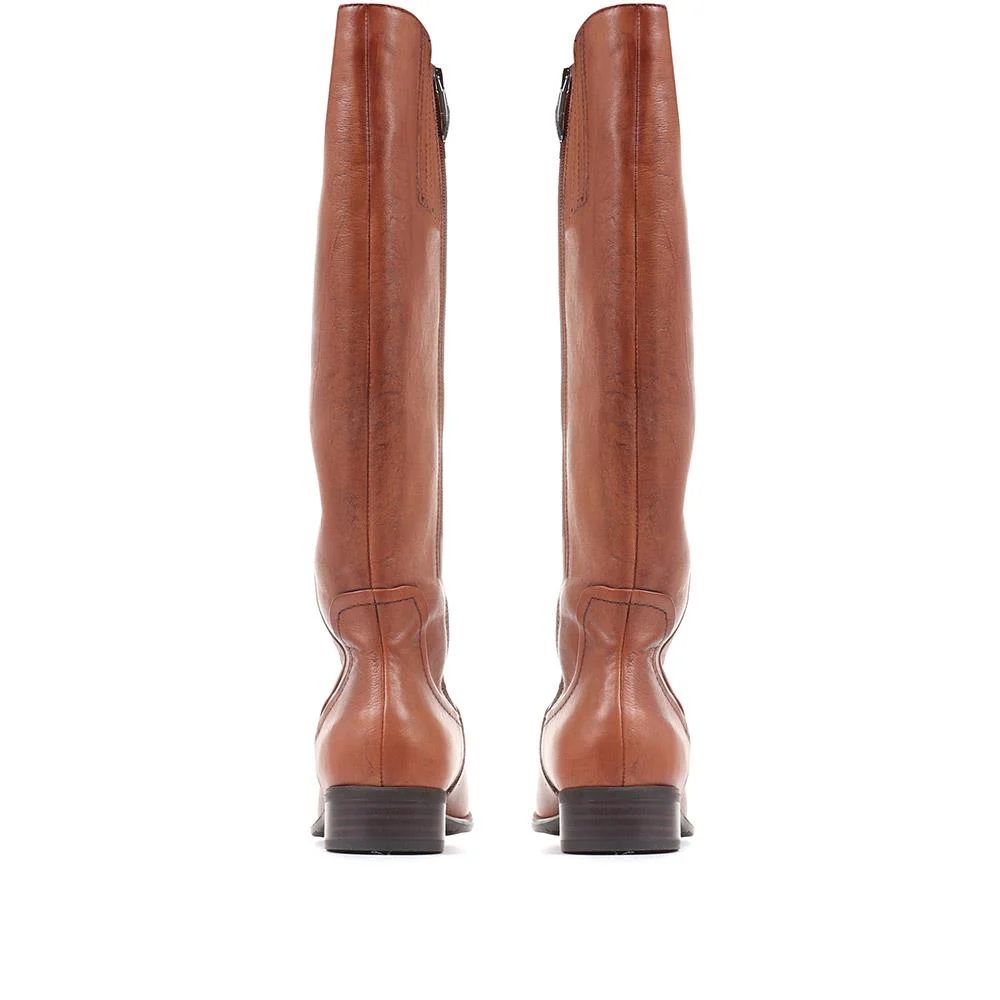 Sabina-01 Leather Knee High Boots - SINO36021 / 322 845 - Tan - Image 3