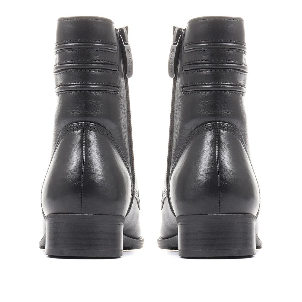 Sabina-03 Leather Ankle Boots - SINO36501 / 322 850 - Black - Image 3