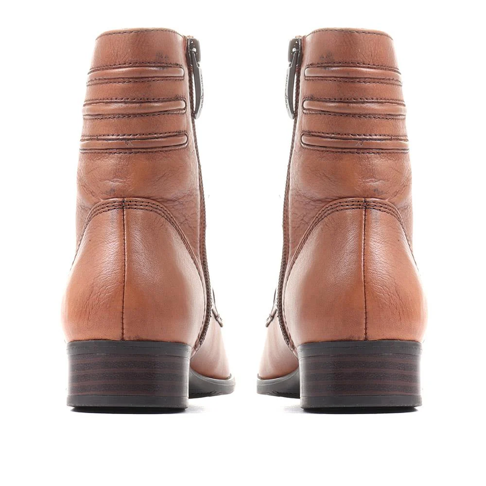 Sabina-03 Leather Ankle Boots - SINO36501 / 322 850 - Tobacco - Image 3