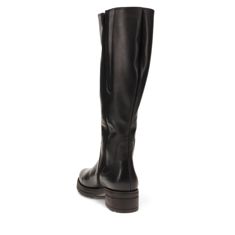 Sadberge Leather Block-Heeled Long Boots - GAB40517 / 325 891 - Black - Image 3