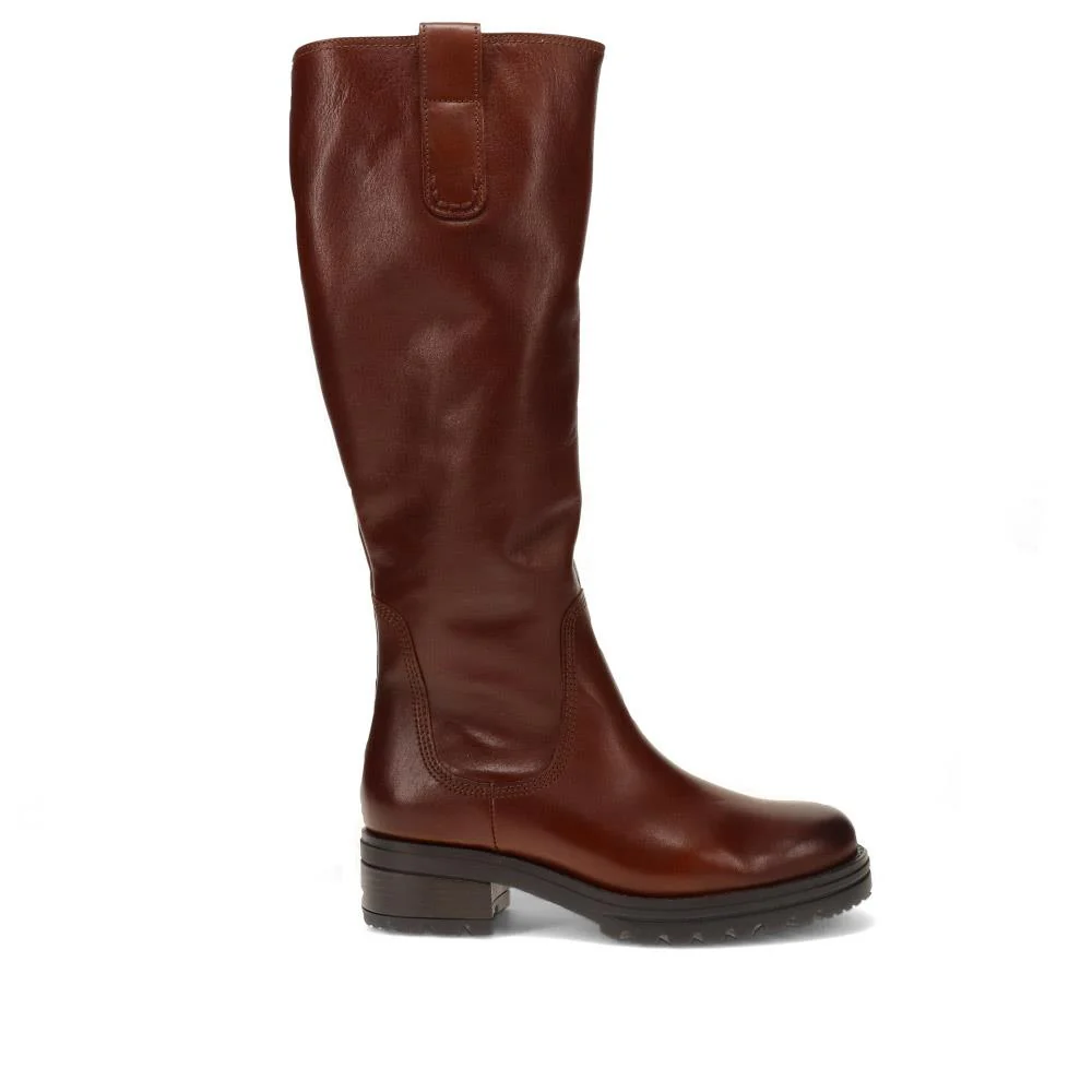 Sadberge Leather Block-Heeled Long Boots - GAB40517 / 325 891 - Cognac - Image 2