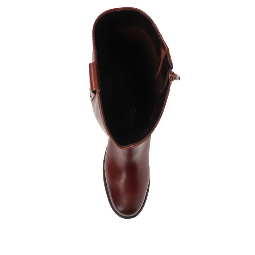 Sadberge Leather Block-Heeled Long Boots - GAB40517 / 325 891 - Cognac - Image 5