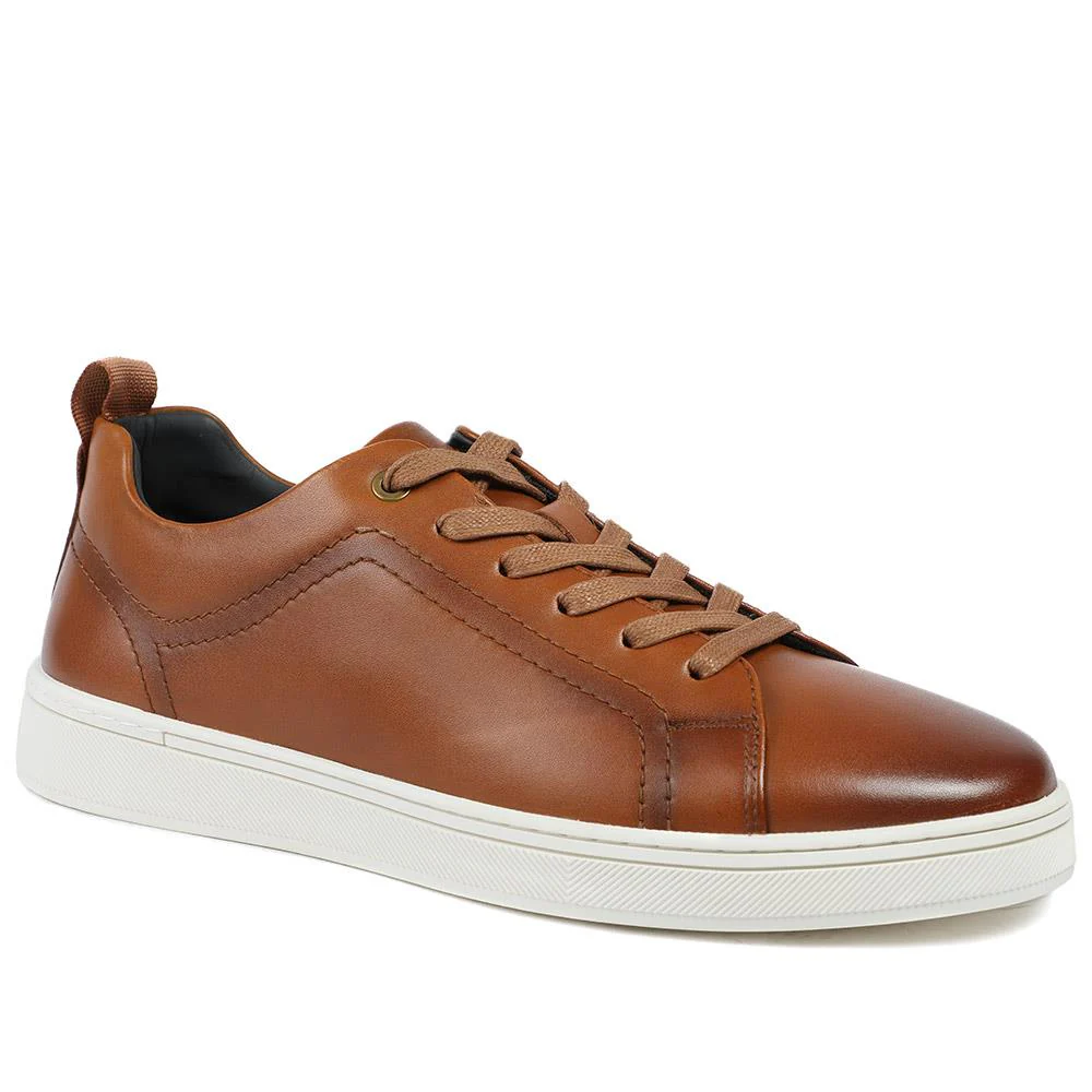 Salvador Leather Lace Up Trainers - SALVADOR / 329 339 - Image 3