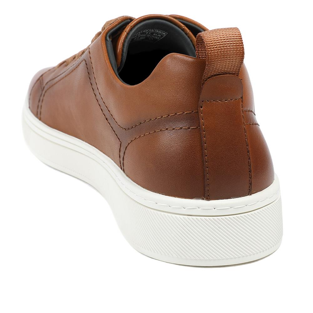 Salvador Leather Lace Up Trainers - SALVADOR / 329 339 - Tan Leather - Image 3