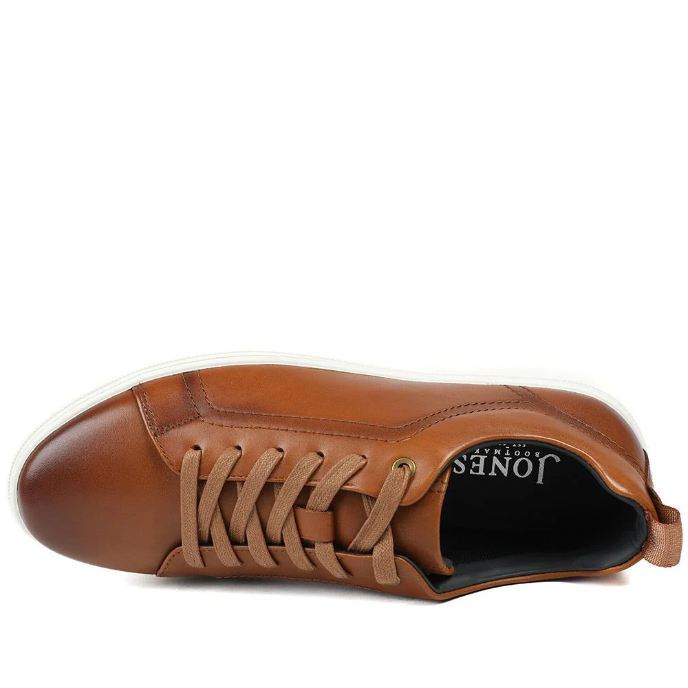 Salvador Leather Lace Up Trainers - SALVADOR / 329 339 - Tan Leather - Image 4