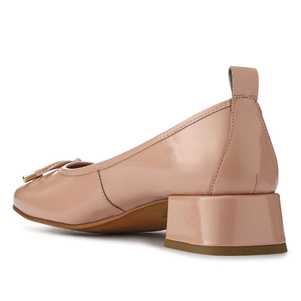 Salvaza Leather Heeled Pumps - SALVAZA / 327 687 - Beige - Image 3
