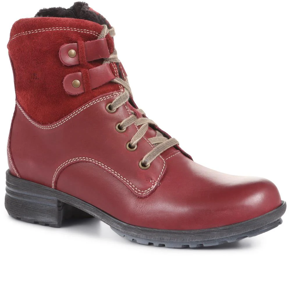 Sandra Leather Ankle Boots - JOSEF36501 / 322 735 - Burgundy