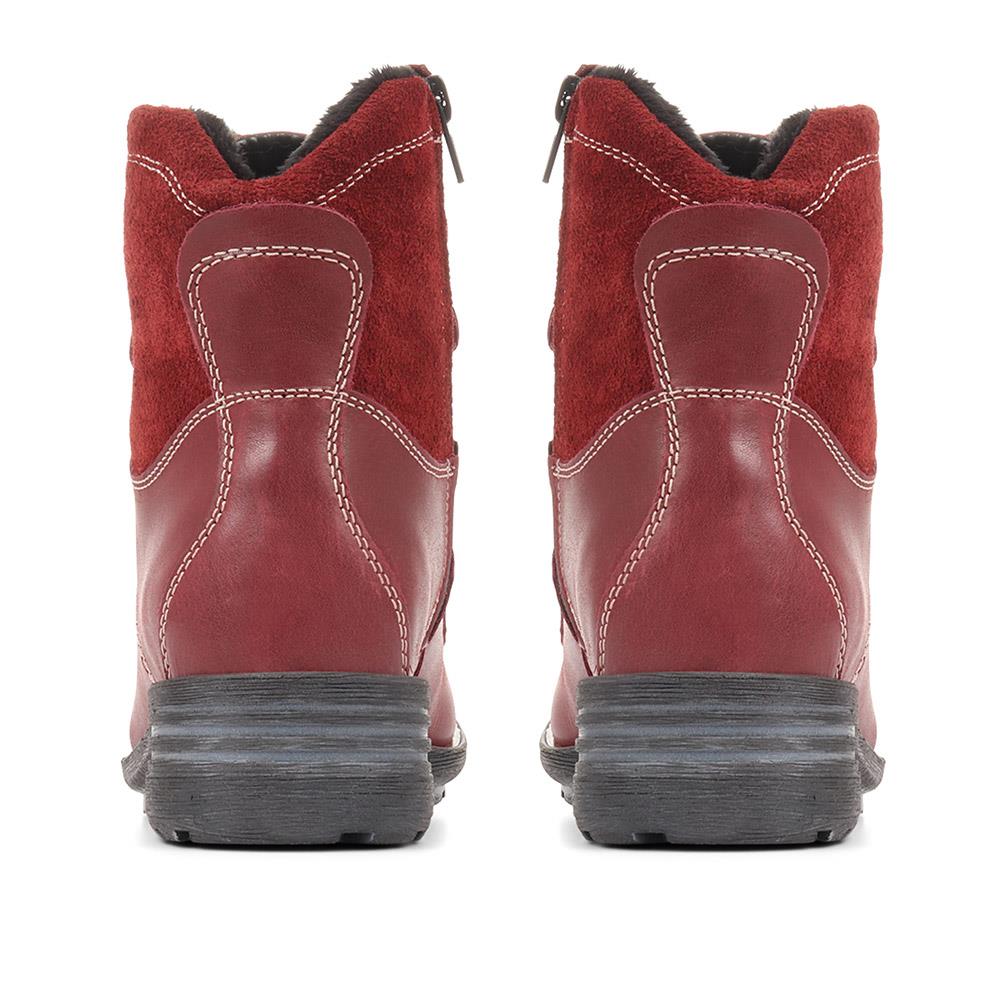 Sandra Leather Ankle Boots - JOSEF36501 / 322 735 - Burgundy - Image 3