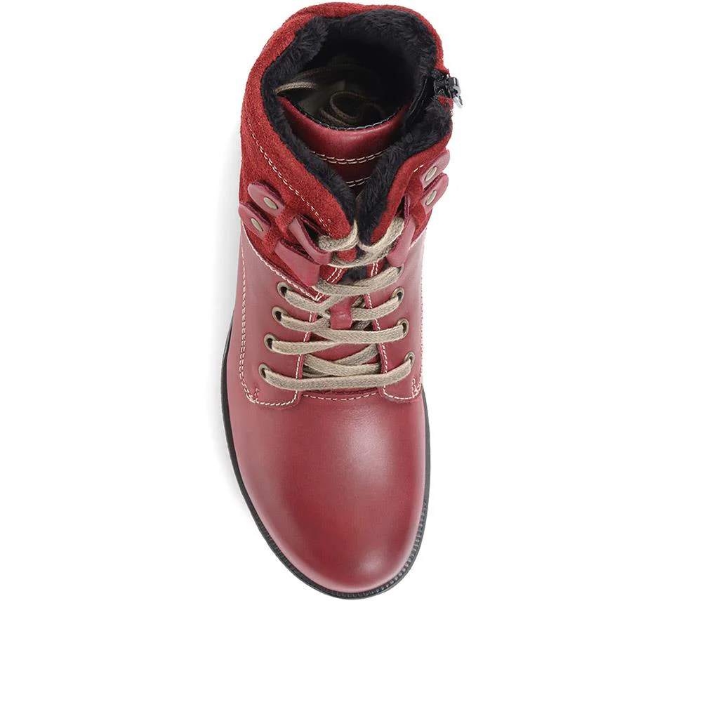Sandra Leather Ankle Boots - JOSEF36501 / 322 735 - Burgundy - Image 4