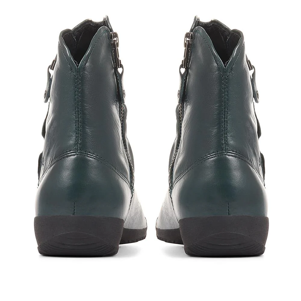 Sanja Leather Boots - JOSEF34504 / 321 002 - Green - Image 3
