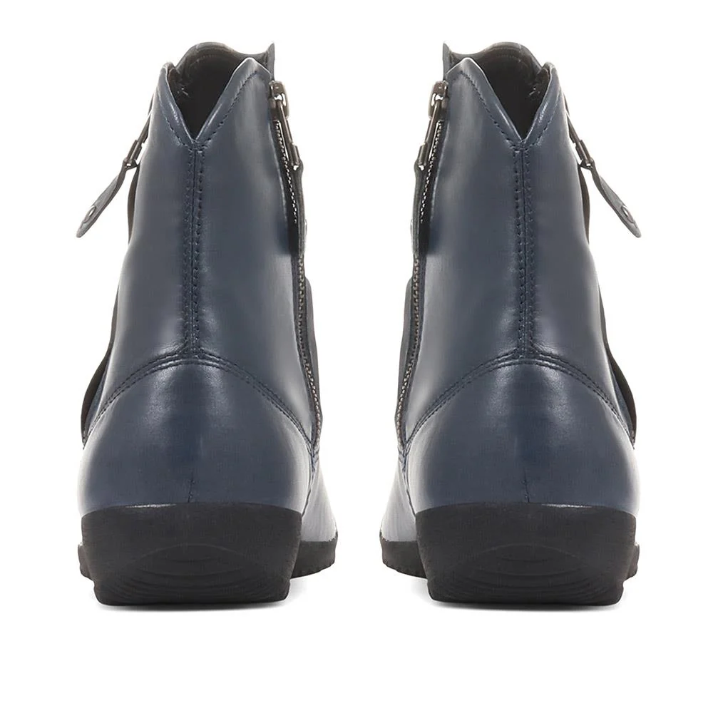 Sanja Leather Boots - JOSEF34504 / 321 002 - Navy - Image 3