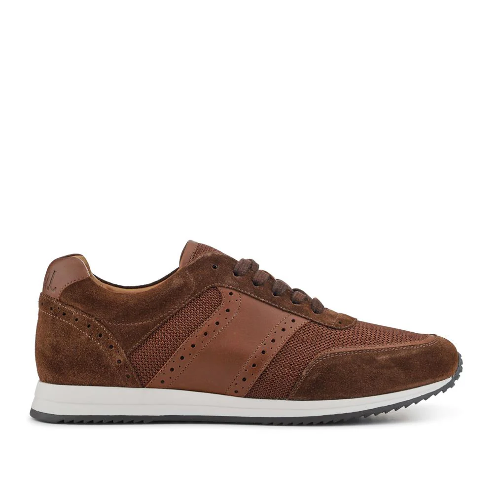 Sergio Lace-Up Leather Trainers - SERGIO / 328 071 - Brown Suede - Image 2