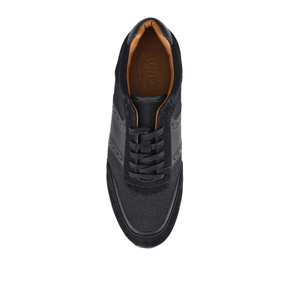 Sergio Lace-Up Leather Trainers - SERGIO / 328 071 - Navy Suede - Image 4