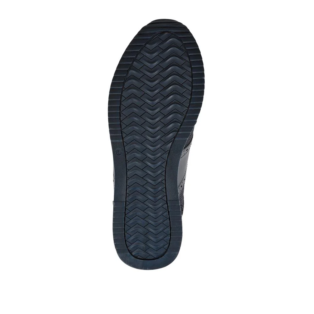 Sergio Lace-Up Leather Trainers - SERGIO / 328 071 - Navy Suede - Image 5