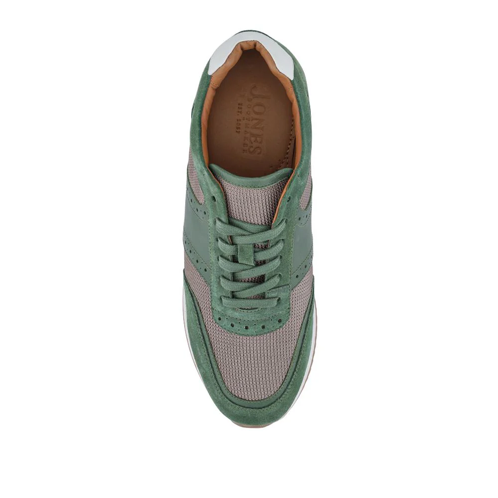 Sergio Lace-Up Leather Trainers - SERGIO / 328 071 - Olive Suede - Image 4