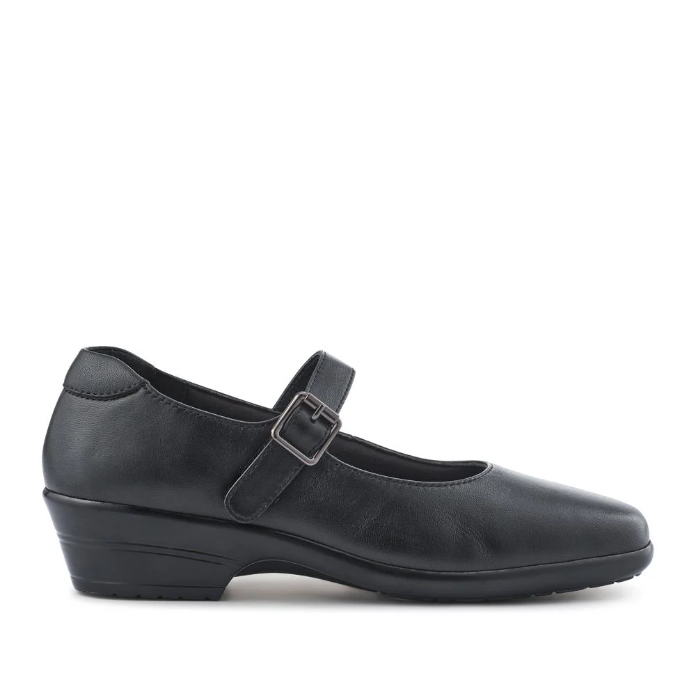 Wide Fit Leather Touch-Fasten Mary Janes - KF42017 / 328 182 - Black - Image 2