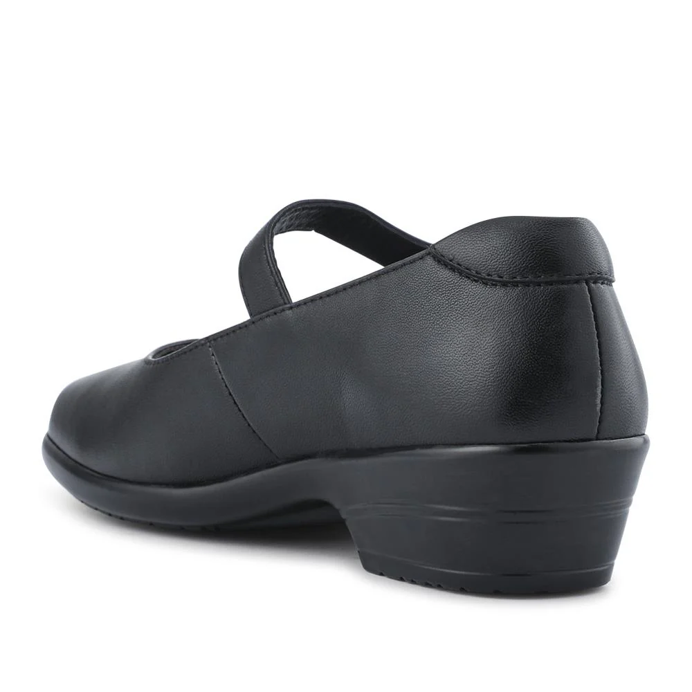 Wide Fit Leather Touch-Fasten Mary Janes - KF42017 / 328 182 - Black - Image 3