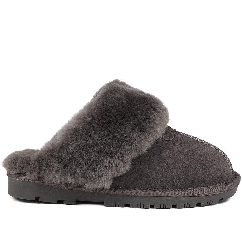 Sheepskin Lined Slippers - DUO38001 / 324 670 - Grey - Image 2