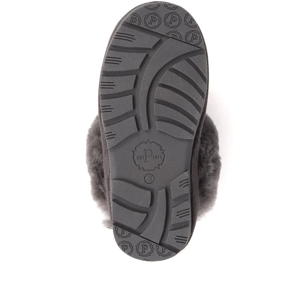 Sheepskin Lined Slippers - DUO38001 / 324 670 - Grey - Image 4