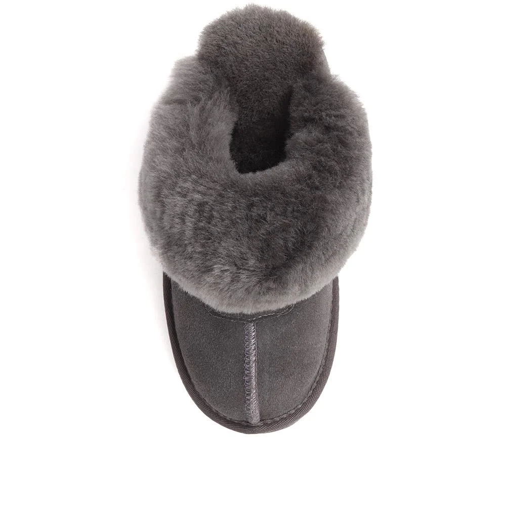 Sheepskin Lined Slippers - DUO38001 / 324 670 - Grey - Image 5