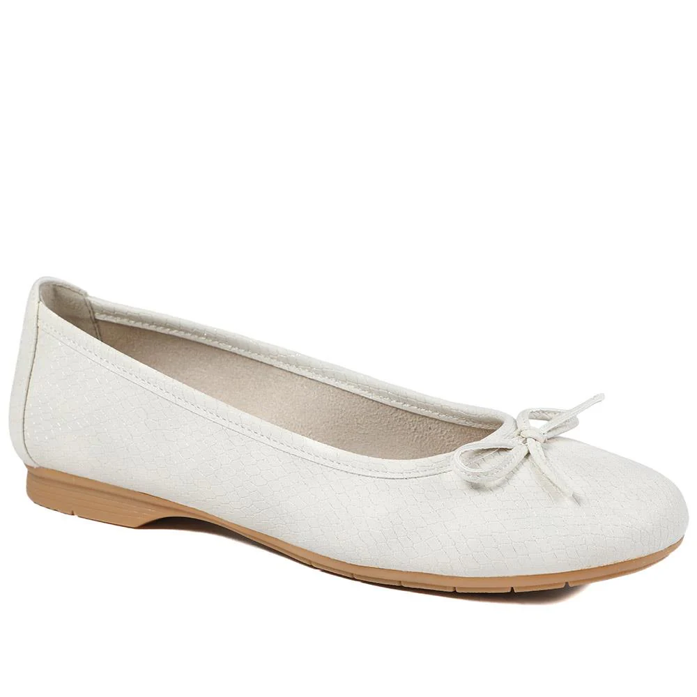 Short-Heeled Casual Pumps - JANSP41001 / 326 782 - Beige Snake